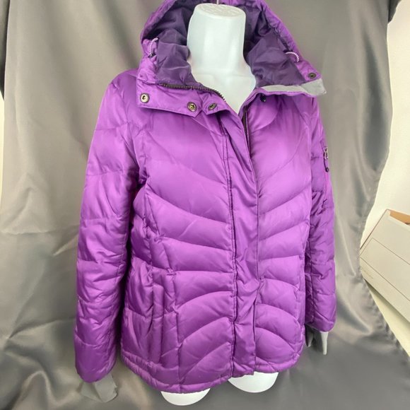 Lands End Purple Puffer Down Jacket Size Small 6-8 - Picture 8 of 13